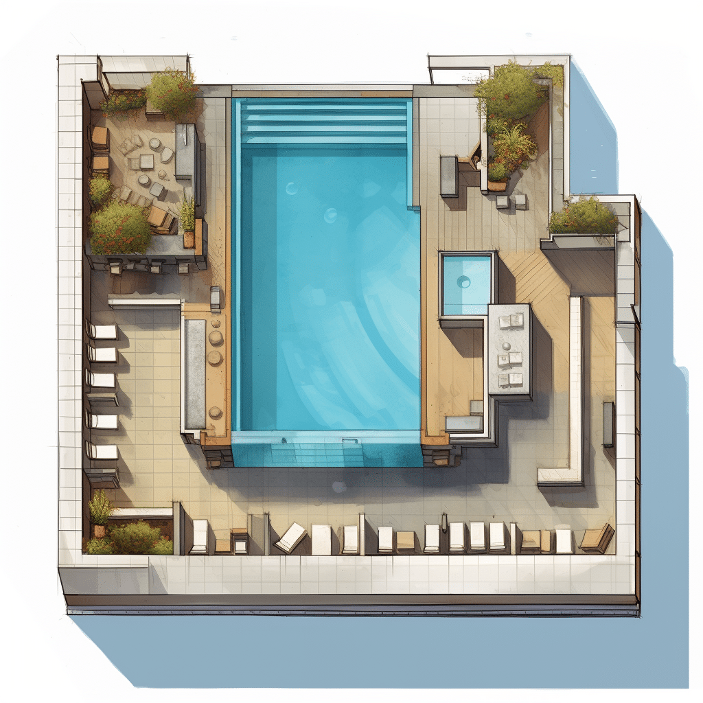 visuel 3d piscine rooftop